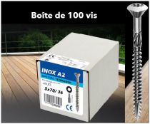 Vis INOX A2 5x70/36 pour terrasse et bardage