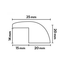 Barre de seuil Chêne Massif Rattrapage de Niveau à recouvrement pour parquet 14mm