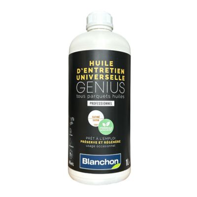 Huile d\'entretien universelle des parquets huil�s SATIN� BIOSOURC�E GENIUS BLANCHON 1L