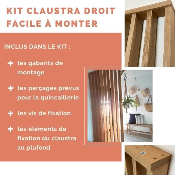 Kit Claustra Chêne Massif - Lames droites - Sur-mesure