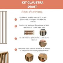 Kit Claustra Chêne Massif - Lames droites - Sur-mesure