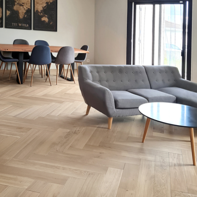 Parquet B�tons Rompus Ch�ne Massif Vernis Aspect Bois Brut