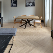 Parquet B�tons Rompus Ch�ne Massif Vernis Blanc de Lin