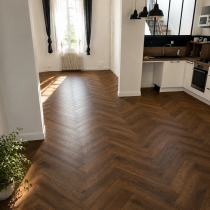 Parquet B&acirc;tons Rompus Ch&ecirc;ne Massif Vernis Noyer