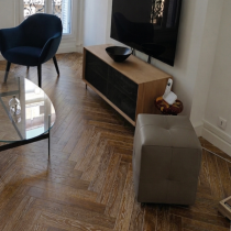 Parquet B�tons Rompus Ch�ne Massif Vieilli Century Huil� Caf�