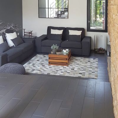 PARQUET CH�NE MASSIF   Huil� finition Gris Anthracite Epaisseur 14mm