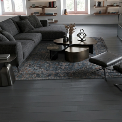 Parquet ch�ne massif � la Fran�aise Huil� Gris Anthracite