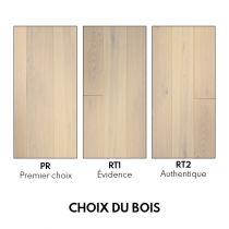 Parquet ch&ecirc;ne massif &agrave; la Fran&ccedil;aise Verni Aspect Bois Brut
