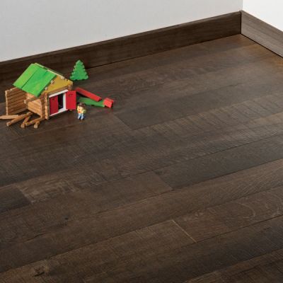 PARQUET CH�NE MASSIF ASPECT SCIE Terre d\'ombre - Epaisseur 14mm