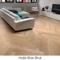 PARQUET CHÊNE MASSIF Bâtons rompus Brut 130mm de large