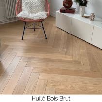 PARQUET CHÊNE MASSIF Bâtons rompus Brut 130mm de large