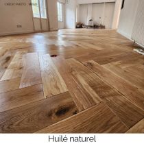 PARQUET CHÊNE MASSIF Bâtons rompus Brut 130mm de large