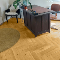 Parquet Ch&ecirc;ne Massif B&acirc;tons Rompus Vernis Naturel. EP. 14mm