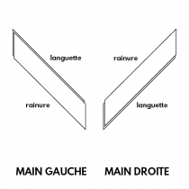 PARQUET CH&Ecirc;NE MASSIF Point de Hongrie - Verni Aspect BOIS BRUT - 600mm longueur