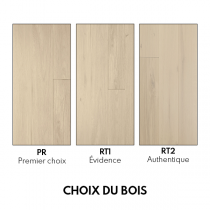 PARQUET CH&Ecirc;NE MASSIF Point de Hongrie - Verni BLANC DE LIN - 600mm longueur