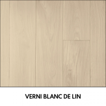 PARQUET CH&Ecirc;NE MASSIF Point de Hongrie - Verni BLANC DE LIN - 600mm longueur