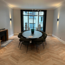 PARQUET CH&Ecirc;NE MASSIF Point de Hongrie - Verni NATUREL - 600mm longueur