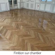 PARQUET CHÊNE MASSIF Point de Hongrie 90mm de large Brut