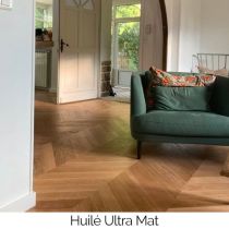 PARQUET CH&Ecirc;NE MASSIF Point de Hongrie 90mm de large Brut