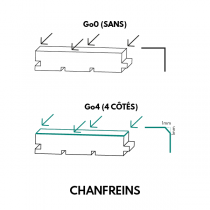 Parquet Ch&ecirc;ne Massif Point de Hongrie Brut - 600mm longueur