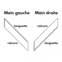Parquet Ch&ecirc;ne Massif Point de Hongrie Brut Longueur 600 mm