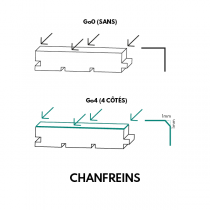 Parquet Ch&ecirc;ne Massif Point de Hongrie Brut Longueur 600 mm