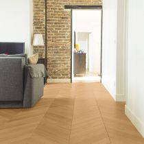 Parquet Ch&ecirc;ne Massif Point de Hongrie Vernis Naturel 13mm x 80mm