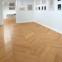 Parquet Chêne Massif Point de Hongrie Vernis Naturel 13mm x 85mm