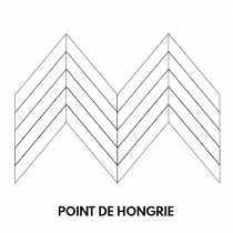 Parquet Ch&ecirc;ne Massif Point de Hongrie Vernis Naturel 13mm x 85mm