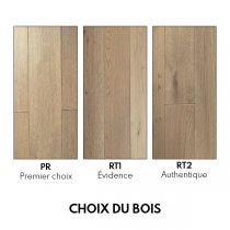 Parquet Ch&ecirc;ne Massif Verni Gris Bistrot