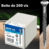 Vis INOX A2 5x50/30 pour terrasses