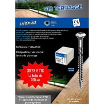 Vis INOX A2 5x50/30 pour terrasses