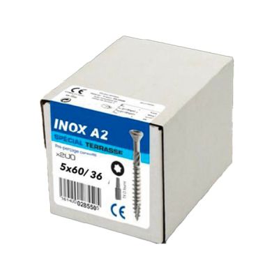 Vis INOX A2 5x60/36 pour terrasse et bardage